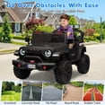 thumbnail image 6 of EastVita 24V Ride On Toys for Big Kids, 4WD 2 Seater Ride On Cars with Remote Control, Adjustable Footwell Electric Vehicle, 3 Speeds, Led Lights, Bluetooth Black, 6 of 9