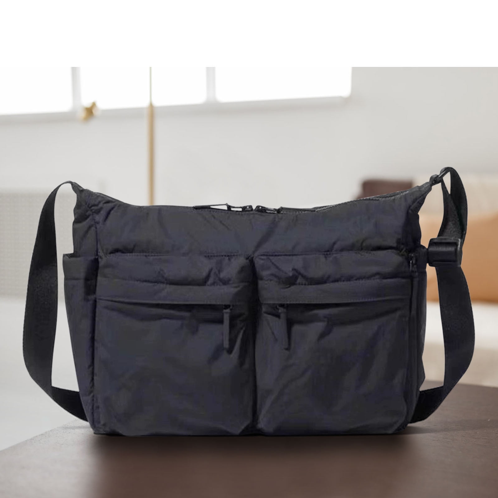 23L Waterproof Messenger Bag - 15.6" Laptop Compartment & 8-Pocket Crossbody Bag for Travel/Work (1680D Nylon)