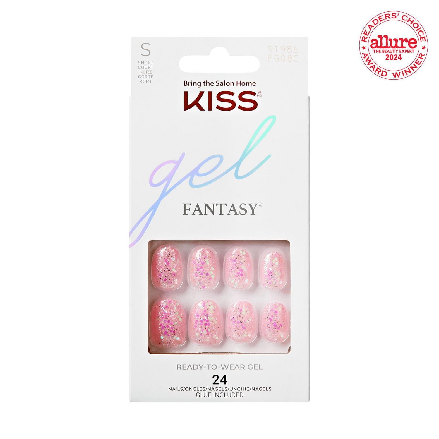 KISS Gel Fantasy - Faux ongles, court, ovale, 24 u. Rebel, Downtown Girl