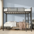 thumbnail image 7 of Twin Over Twin Metal Bunk Bed, Heavy Duty Bunk Bed Frame with Safety Ladder & Guardrail, Space-Saving Sturdy Bed for Juniors Teens Adults, No Box Spring Needed, Black, 7 of 7