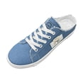 thumbnail image 2 of Willtoo Womens Breathable Canvas Sneakers, Round Toe Lace-Up Design Slip-On Shoes, Comfortable Flat Shoes for Casual Wear Blue US-5.5（EU-36）, 2 of 3