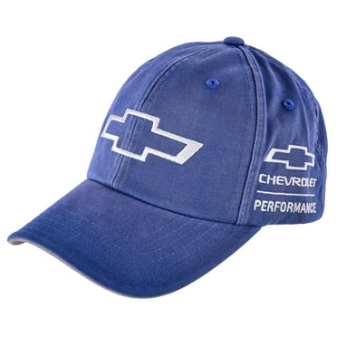 Checkered Flag Sports D7899 Chevy Bow Tie Logo Washed Cotton Twill Hat Royal Blu