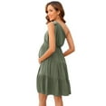 thumbnail image 3 of Yesfashion Women's Summer Tie One Shoulder A Line Flowy Mini Dresses Maternity Dress For Baby Shower, 3 of 4