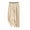 Beige, variant on Ohufall Women's Plus Size Cotton Linen Capris Fashion Solid Color Elastic Waist Casual Wide Leg Capri Pants with Pockets