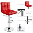 thumbnail image 5 of Alden Design Adjustable Bar Stool Modern Faux Leather Counter-Height Mid-Back Bar Chair, Set of 2, Red, 5 of 13