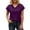 Purple, variant on Satin T Shirts for Women 2026 Summer Short Sleeve V Neck Business Dressy Casual Office Work Tshirt Blouse