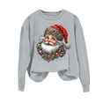 thumbnail image 4 of Lcziwo Womens Christmas Pullover Sweatshirt Long Sleeve Round Neck Loose Pullover Santa Print Xmas Party Holiday Tops Casual Trendy Fall 2025 Shirts Gray,S, 4 of 4