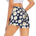 thumbnail image 3 of Sigee Daisy Floral for Women's Athletic Shorts High Waisted Running Shorts Pocket Sporty Short Gym Elastic Workout ShortsX-Large, 3 of 9