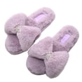 thumbnail image 2 of Millffy Little big kids Comfy Fluffy cute Beauty girls diamond bow open toe princess summer indoor Slippers (12-13 Little Kid, Lavender), 2 of 3