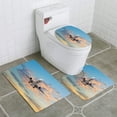 thumbnail image 1 of Juego de alfombras de baño ABPHQTO Despegue del avión al amanecer 3 piezas Alfombra de baño Alfombra de contorno y tapa de inodoro, 1 of 2