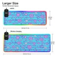 thumbnail image 3 of RGB Gaming Mouse Pad 15W Wireless Charging Large Waterproof Desk Mat 13 Light Modes Mousepad 35.4x15.7 Blue Stripes with Cute Flowers, 3 of 6
