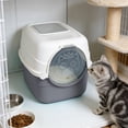 thumbnail image 1 of RKSTN Fully Enclosed Cat Litter Box Cat Toilet, Deodorant And Splash-Proof Cat Poop Basin Gray, 1 of 5