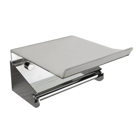 Luxor Paper Holder With Shelf - Chrome