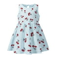 thumbnail image 1 of MEZZALL Nouvelle Robe d'Été Sans Manches en Lin Imprimé Cerise pour Petite et Moyenne Fille Classique Quotidienne 5-6 Ans, 1 of 5
