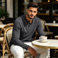 thumbnail image 6 of Yifymode Men's Henley Long Sleeve Shirts Button Casual Stylish T-Shirts Basic Solid Color Pullover Shirt,Blue S, 6 of 7