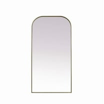Elegant Decor Metal Frame Arch Full Length Mirror 35X72 Inch In Brass