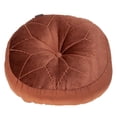 thumbnail image 3 of Round Tufted Burnt Orange Velvet Floor Pillow, 3 of 5