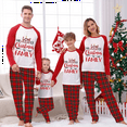 thumbnail image 7 of Franhais Family Christmas Pajamas, Baby Romper/Dog Clothes/Letter Pattern Long Sleeve Tops and Plaid Pants Sleepwear Set, 7 of 7