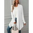 thumbnail image 6 of Deago Women's Draped Front Open Cardigan Casual Long Sleeve Lightweight Cardigan Sweaters Duster (White, M), 6 of 7