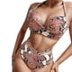 thumbnail image 3 of MKLEKYY Traje De Baño Mujer Natacion Print Piece Swimsuit High Tops+Shorts Two Ruched Wrap Women Two Waist Crop Up Bikini Push Front Retro Swimwear Snakeskin Piece Swimwears Tankinis Set, 3 of 6