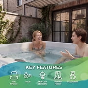 Lifesmart Bahama (LS350DX) Hot Tub - 5-Person, 28-Jet, Plug & Play Spa, Sea Salt