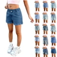 thumbnail image 2 of Bovxnpu Girls Jean Shorts Kids Denim Shorts Jorts Girls Lightweight Denim Shorts Casual Outer Summer Kids Shorts, 2 of 9