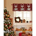 thumbnail image 3 of Christmas Elk Valances for Windows, Xmas Deer with Floral Snow Red Buffalo Plaid Rod Pocket Valance Short Window Treatments Curtains for Kitchen Bathroom Bedroom Decor, 42 x 18 In, 3 of 9