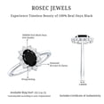 thumbnail image 5 of Rosec Jewels Natural Black Onyx Oval Engagement Ring with Halo (1 Carat, AAA Grade) - Black Onyx Diamond Ring - with Jewelry Box, 18K White Gold, US 8.00, 5 of 6