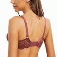 thumbnail image 3 of MELENECA Women's Full Coverage No Padding Plus Size Lace Underwire Bra Cabernet Red 40F, 3 of 5