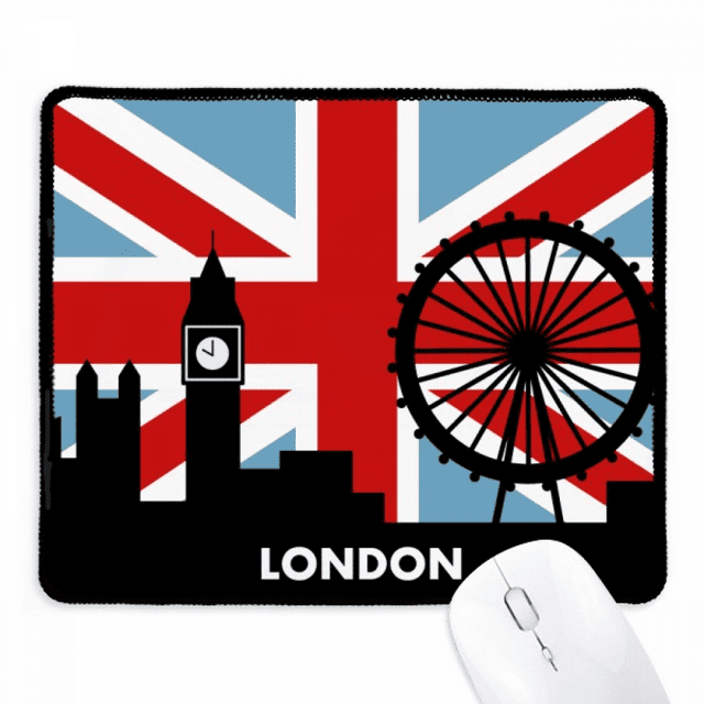 Britain Union Jack London Eye Big Ben Flag UK Mousepad Stitched Edge Mat Rubber Gang Pad