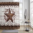 thumbnail image 3 of Country Star Shower Curtain, Rust Yellow Stars Berry Brown Plaid Beige Wood Grain Waterproof Shower Curtain Set with 12 Hooks Lightweight Bath Curtains Fabric Bathroom Decor 48x72 Inches, 3 of 9