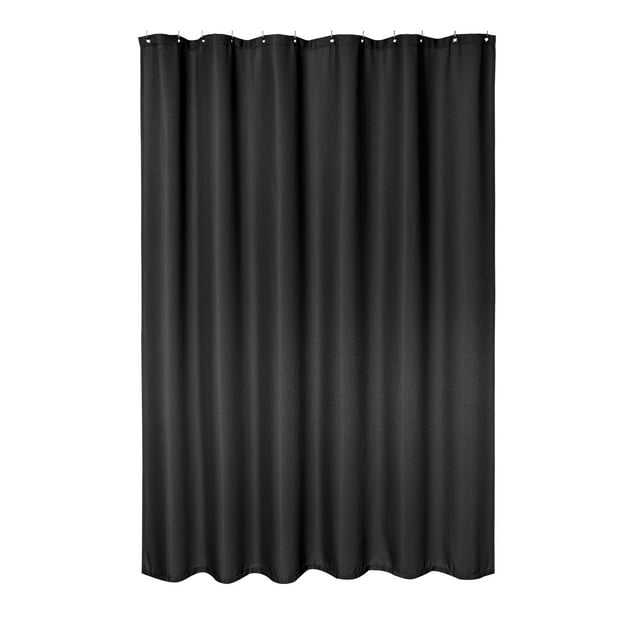 Rideau de Douche à Tissage Gaufré Noir Extra Long – 72x78 Pouces, Polyester Résistant à l'Eau, Rideau de Bain Moderne Lavable, Comprend des Crochets, Couleur : System default_21