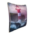 thumbnail image 2 of Kll Lighthouse Waves Torrential Rain Decorative Throw Pillow Covers Velvet Soft For Couch Sofa Bedroom Living Room Outdoor -20"X20", 2 of 8