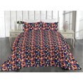 thumbnail image 2 of Ambesonne Geometric Quilted Bedspread Set 3 Pcs, Pattern Abstract Square, Twin, Burnt Sienna Indigo, 2 of 4
