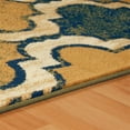 thumbnail image 3 of 8' Green Quatrefoil Power Loom Distressed Stain Resistant Runner Rug, 3 of 5