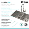 thumbnail image 5 of KRAUS 33-inch 16 Gauge Double Bowl 60/40 Standart PRO Kitchen Sink Combo Set with Bolden 18-inch Kitchen Faucet and Soap Dispenser, Stainless Steel Chrome Finish, 5 of 13