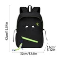 thumbnail image 2 of Funny Black Nylon Cartoon Backpack, Anime Eyes Design Lightweight School Bag with Neon Accents, Back to School Christmas Birthday Gifts, 2 of 5