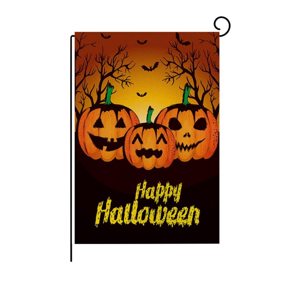 Vertical Halloween Decorations Outdoor Burlap Farmhouse Flag for Yard Home Lawn Porch Decor Trick or Treat Garden Flags for Outside Halloween Garden Flags 12x18 Double Sided 