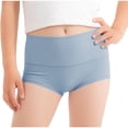 thumbnail image 2 of zbxnLI Cotton Underwear for Womens Seamless Midi Waist Boxer Briefs Comfy Breathable Stretchy Ladies Boyshorts, 2 of 6