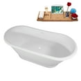 thumbnail image 4 of 67" Streamline B-464-202-WH Soaking Matte White Freestanding Tub and Tray With Internal Drain in Glossy White, 4 of 10