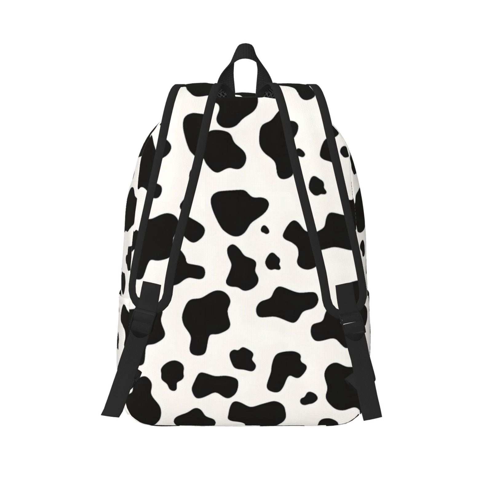 Casual Canvas Backpack Without Interlayer Large Capacity Stick Bag Design For Outdoor Shopping Office Outdoor Sports Simple Cow Print Pattern, Vector Art Style_1 Small