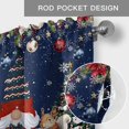 thumbnail image 6 of Blue Christmas Farmhouse Short Window Curtain Valances, Winter Gnomes Poinsettia Pine Tree Branches Rod Pocket Kitchen Valances for Living Room Bedroom Bathroom Cafe 42" x 18", 6 of 8