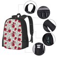 thumbnail image 2 of Easygdp Leaves And Anemone Flowers In Red Grey Mochila de Gran Capacidad Minimalista Ideal para Escuela, Viajes y Uso Diario, 2 of 6