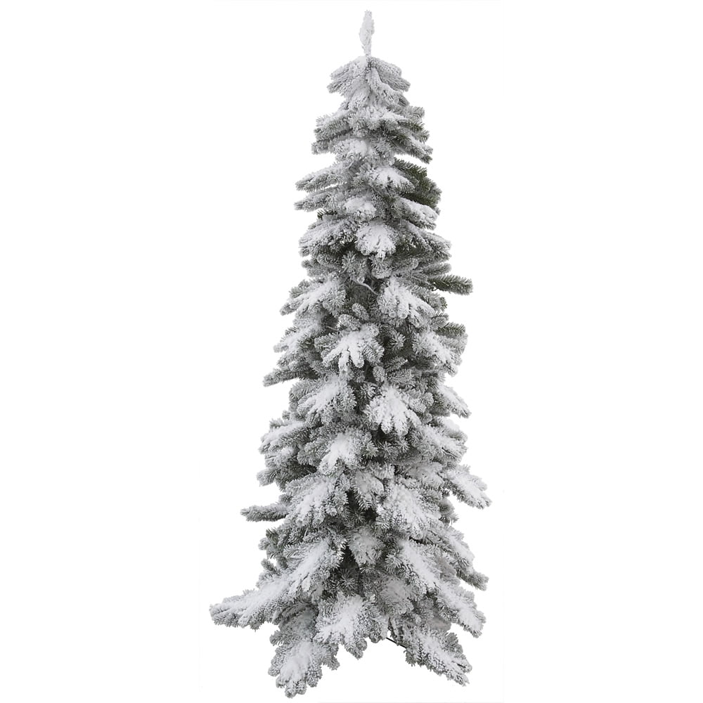 7' Flocked Vail Pine Artificial Christmas Tree Unlit