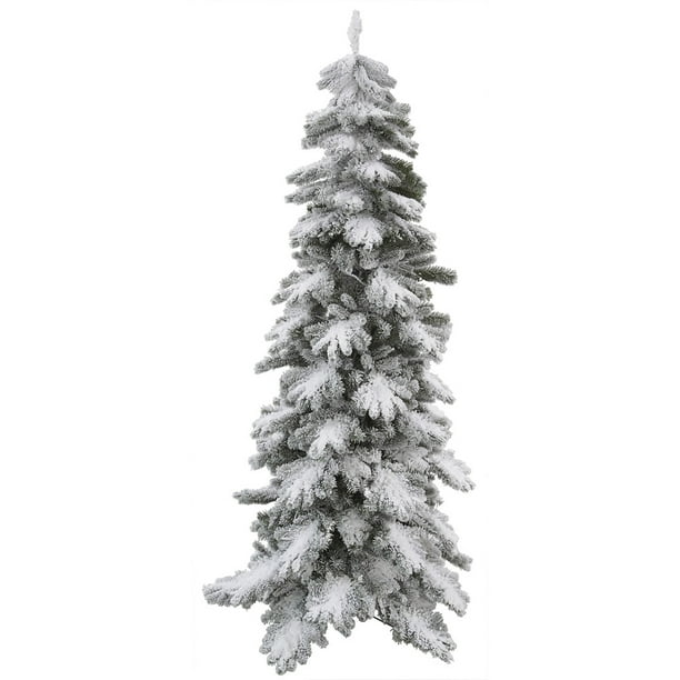 7' Flocked Vail Pine Artificial Christmas Tree Unlit