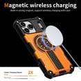 thumbnail image 2 of Dteck Case with Screen Protector for iPhone 17 Pro,Shockproof Rubber+PC Rugged Case Compatible with Mag Safe Ring Stand Cover for iPhone 17 Pro,Orange, 2 of 7