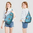 thumbnail image 2 of Cute Cartoon Shark Sling Backpack - Playful Underwater Shark Pattern, Lightweight & Durable (Marine Life Lover Gift), 2 of 4