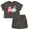 Charcoal gray, variant on Barbie French Terry Cropped Drop Shoulder T-Shirt and Skirt Outfit Set Toddler to Big Kid