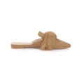 thumbnail image 3 of BLISSFUL STEP Women's Shoes Soft Fur Decor Pointed Toe Slip on Flat Slide Mules Khaki 6, 3 of 6