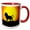 Red/White, variant on 3drose, Vector Lion with Sun in the Background, 15oz Mug